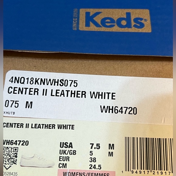 Keds, NWOT, Center II leather, white size 7.5 M - Picture 5 of 6
